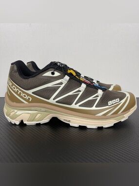 Salomon XT‑6 Brown Beige Trail Sneakers